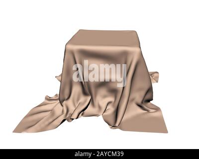 Podium covered with long cloth Stock Photo