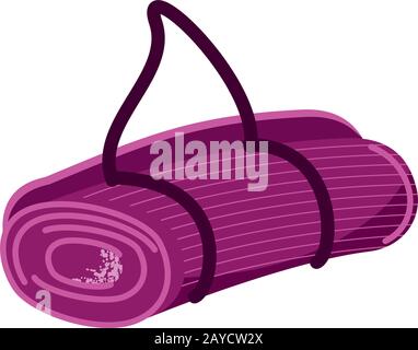 yoga mat icon over white background, flat and colorful design, vector illustration Stock Vector