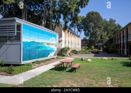 School demountable classrooms at a Sydney public school in Australia Stock Photo