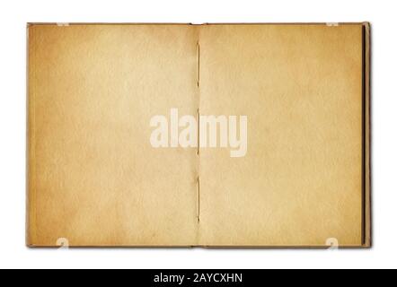 Vintage open book isolated on white background Stock Photo