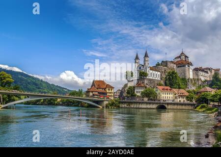 View of Aarburg Castle, Switzerland Stock Photo