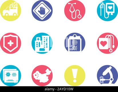 blood bag and medical icons set over white background, flat style, vector illustration Stock Vector
