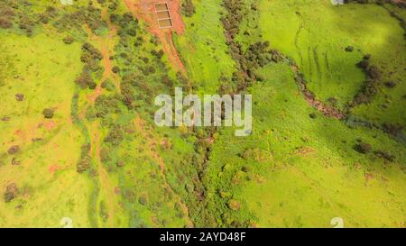 Aerial shot of a forest stream, Satara, Maharashtra, India Stock Photo