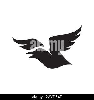 simple black crow raven logo design vector sign illustrations Stock Vector