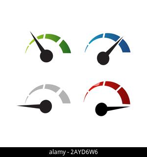 set of creative gauge speedometer speed logo design vector element Stock Vector