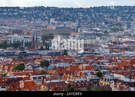 View of Stuttgart from hill, Germany Stock Photo