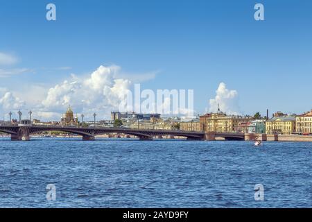 Blagoveschensky (Annunciation) bridge, Saint Petersburg, Russia Stock Photo