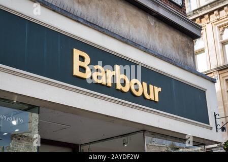 Windsor, UK- Feb 10, 2020: Barbour clothing store  in the town of Windsor Stock Photo