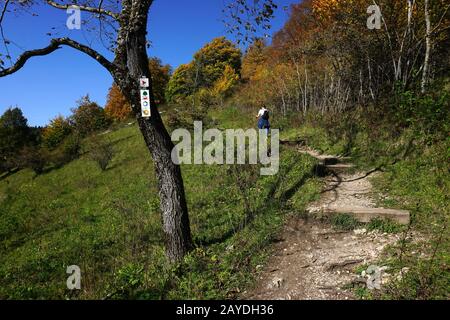 Hike on the Lochen, Balinger mountains, Swabian alb Stock Photo