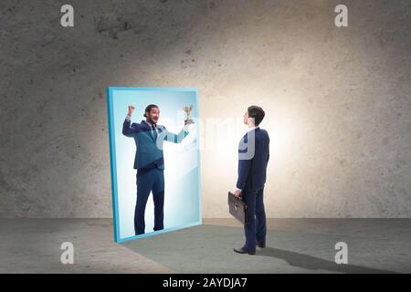 Man dreaming of bigger success Stock Photo