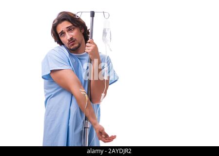 Young male patient in blood transfusion concept Stock Photo