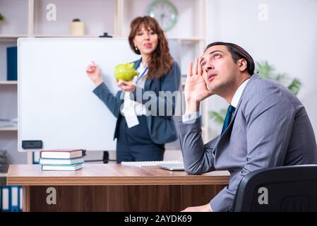 Man and woman in business meeting concept Stock Photo