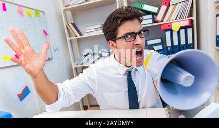 Busy frustrated businessman angry in the office Stock Photo