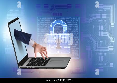 Hacker man trying to steal personal data Stock Photo