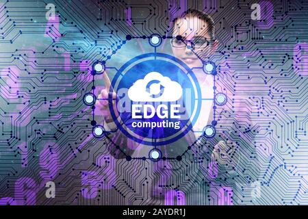 Fog and edge cloud computing concept Stock Photo