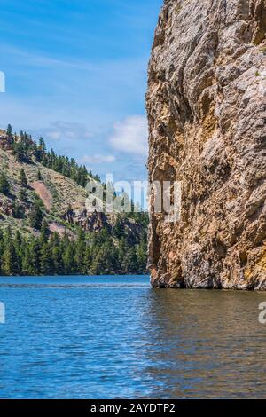 An overlooking landscape of Gates of the Mountain in Helena National Forest, Montana Stock Photo