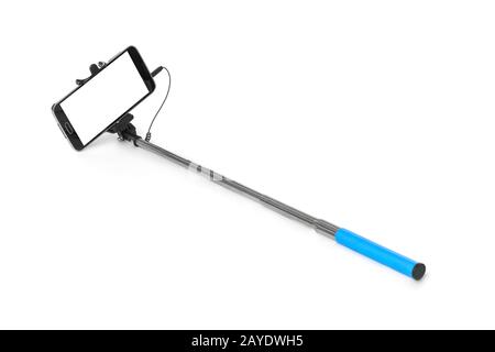Smartphone with selfie stick Stock Photo