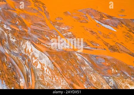 orange riverbed closeup Stock Photo