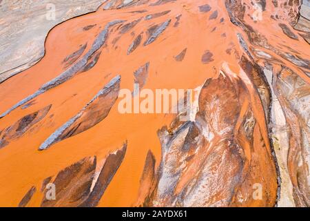 orange riverbed closeup Stock Photo