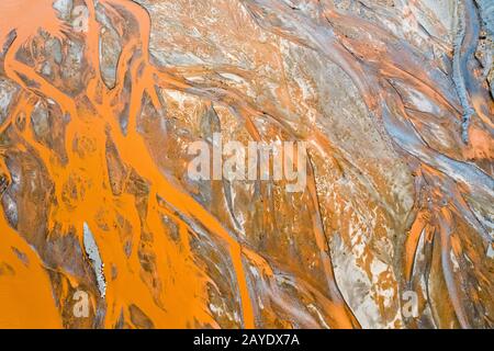 orange riverbed texture background Stock Photo