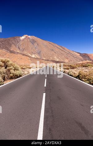 Road through the Teide National Park, Tenerife, Canary Islands Stock Photo