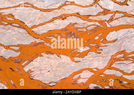 branching orange riverbed closeup Stock Photo