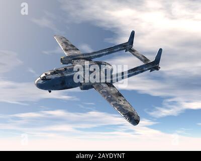 An airplane flies in the sky Stock Photo - Alamy