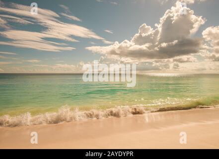 Retro style image of tropical island beach Stock Photo