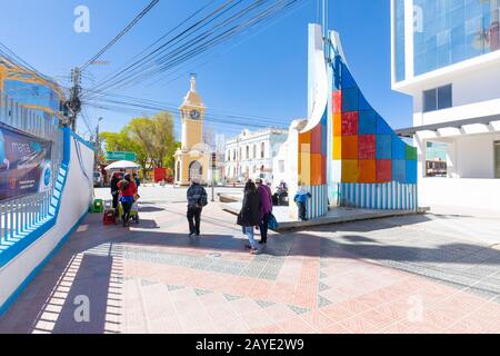 Bolivia Uyuni clock tower in the historic center Stock Photo