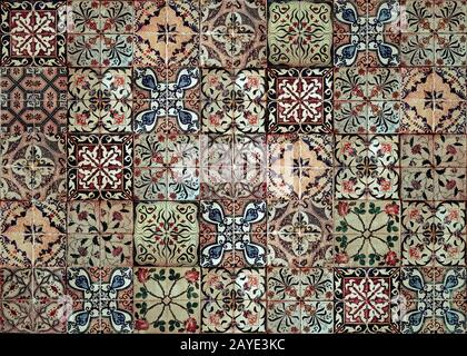 Background of vintage ceramic tiles Stock Photo