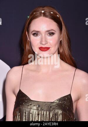 HOLLYWOOD, CA - FEBRUARY 13: Karen Gillan attends the Premiere of 20th Century Studios' 'The Call of the Wild' at El Capitan Theatre on February 13, 2020 in Los Angeles, California. Stock Photo