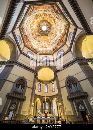 Firenze, Italy - May 29, 2017 - Painted Ceilings and interior design of Santa Marie del Fiore cathedral Stock Photo