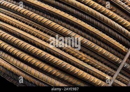 Metal rod construction, steel reinforcement bar for building Stock Photo
