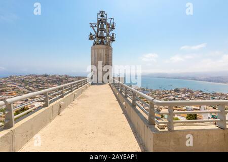 Chile Coquimbo bell tower of the monumental cross of the third millennium Stock Photo