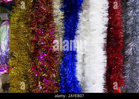 Tinsel garland Stock Photo