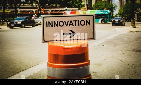 Street Sign to Innovation Stock Photo