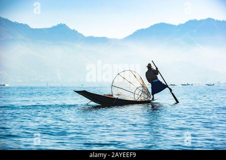 Fishermen at Inle lake, Shan State, Myanmar