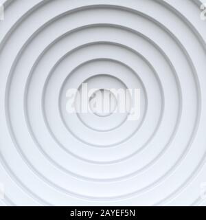 White concentric circle abstract background 3D Stock Photo