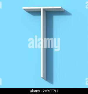 Line Font With Shadow Letter O 3d Rendering Illustration On Blue 