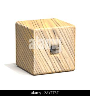 Solid wooden cube font Letter O 3D Stock Photo