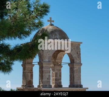 Belfry of a church in the mountains on the island of Kos Greece Stock Photo