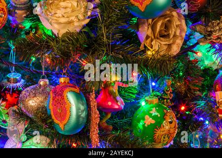 Decorated christmas tree Stock Photo