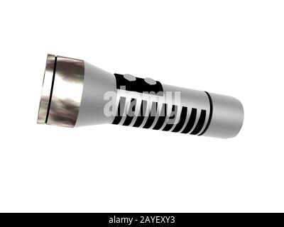 silver flashlight Stock Photo