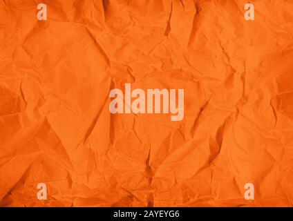 orange crumpled paper texture background Stock Photo