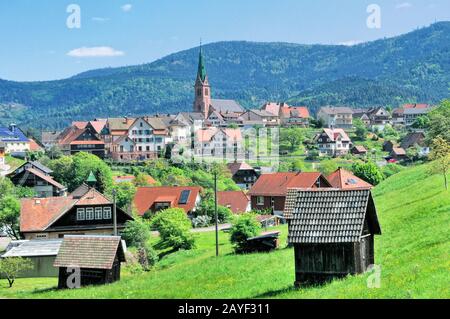 View of Forbach Bermersbach in the Black Forest Germany Stock Photo