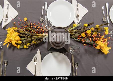table set for an event party or dinner for celebration Stock Photo