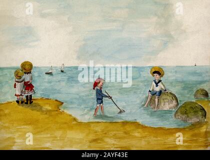 Victorian children seaside costume hi-res stock photography and images -  Alamy
