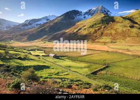 The Nant Ffrancon Valley in the Snowdonia National Park Stock Photo