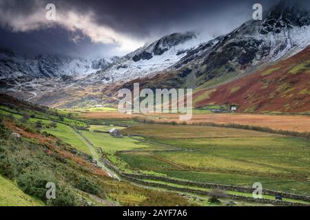 Nant Ffrancon Valley in the Snowdonia National Park Stock Photo