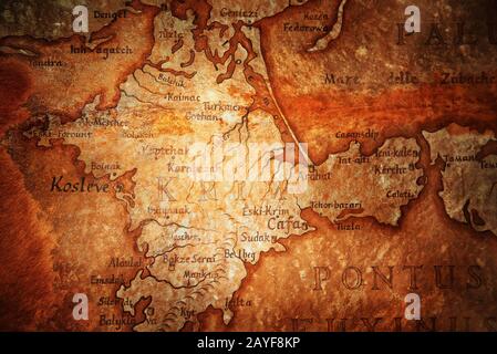 Old vintage retro ancient map Stock Photo